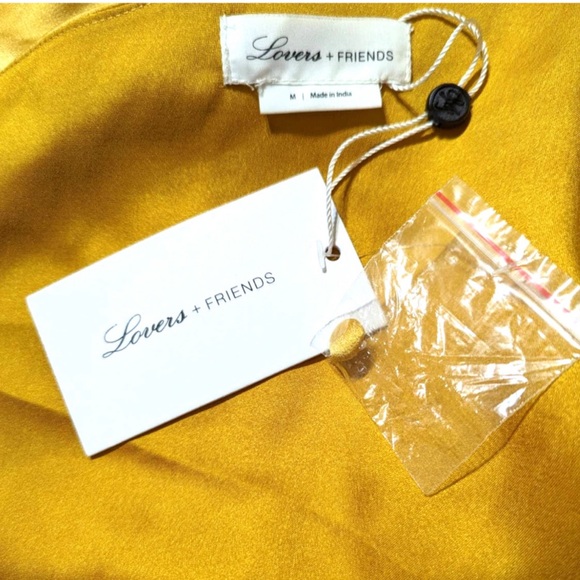 NWT Lovers + Friends Ana One Shoulder Mini Dress Yellow Gold Size Medium (M) - Picture 5 of 6